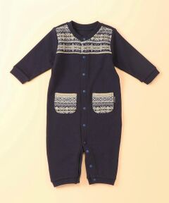 COMME CA ISM / コムサイズム ロンパース | フェアアイル柄　ツーウェイオール(50-70サイズ)