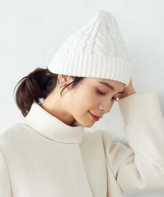 ケーブル編み　ニット帽