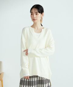 COMME CA ISM / コムサイズム ニット・セーター | 【セットアイテム】チュニック丈　ニット＆長袖Ｔシャツ