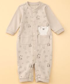 COMME CA ISM / コムサイズム ロンパース | 動物アップリケ付き　ツーウェイオール(50-70サイズ)