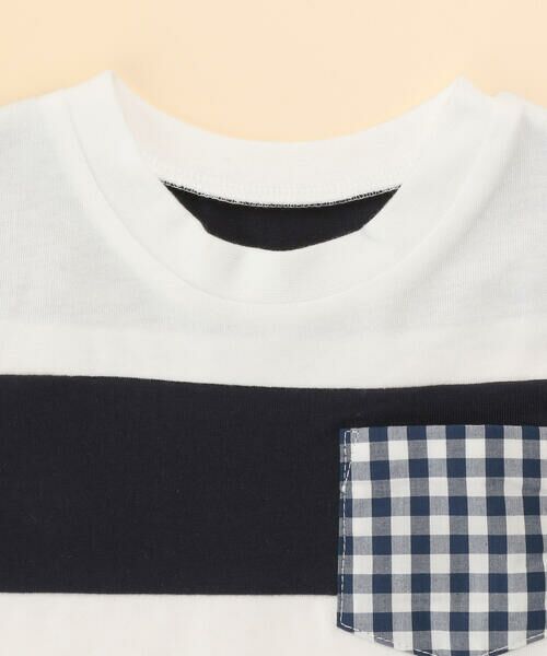 COMME CA ISM / コムサイズム Tシャツ | ギンガムチェック使い　半袖Tシャツ(80・90cm) | 詳細1