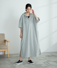COMME CA ISM / コムサイズム ロング・マキシ丈ワンピース | 鹿の子 半袖 ビッグパーカ
