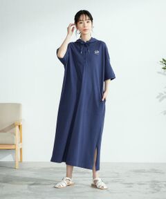 COMME CA ISM / コムサイズム ロング・マキシ丈ワンピース | 鹿の子 半袖 ビッグパーカ