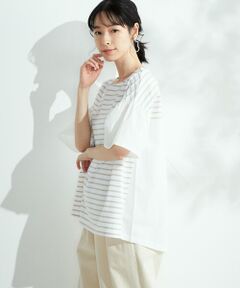 COMME CA ISM / コムサイズム カットソー | 異素材切替　ボーダーＴシャツ