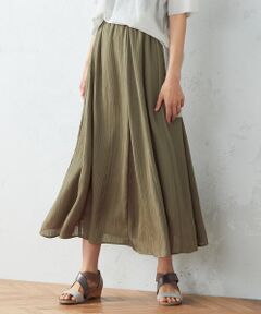 COMME CA ISM / コムサイズム ロング・マキシ丈スカート | シフォン楊柳 切替 ギャザースカート