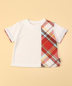 マドラスチェック使い　半袖Tシャツ(80・90cm)