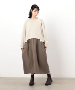 COMME CA ISM / コムサイズム ロング・マキシ丈ワンピース | 《裏起毛》ドッキングワンピース