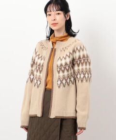 COMME CA ISM / コムサイズム カーディガン・ボレロ | フェアアイル柄求心編みカーディガン