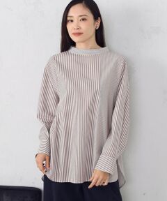 COMME CA ISM / コムサイズム シャツ・ブラウス | ミニスタンドカラー　ストライプ　ブラウス