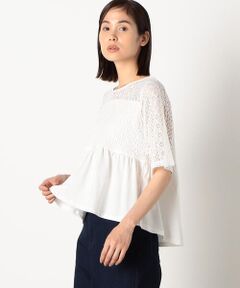 COMME CA ISM / コムサイズム カットソー | レース　ペプラム　トップス