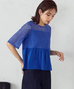 COMME CA ISM / コムサイズム カットソー | レース　ペプラム　トップス