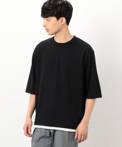 フェイクレイヤード ７分袖 クルーネック Ｔシャツ