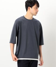 フェイクレイヤード ７分袖 クルーネック Ｔシャツ