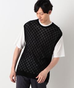 【セットアイテム】Ｔシャツ ＋ 透かし編み ニットベスト