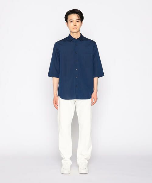 小倉商会の藍染リネン混シャツ - Tシャツ/カットソー(七分/長袖)