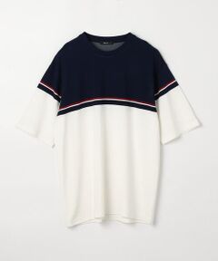 パネルボーダーデザイン クルーネックＴシャツ