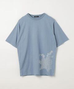 和柄プリント クルーネックＴシャツ