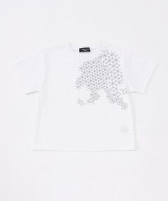 和柄プリント　半袖Tシャツ