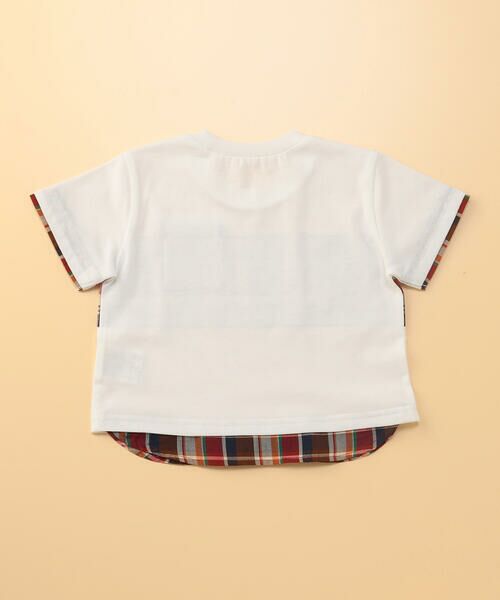 セール】 マドラスチェック使い 半袖Tシャツ(80・90cm) （Tシャツ 