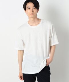 ウォッシャブル ケーブル柄 ジャカード Ｔシャツ