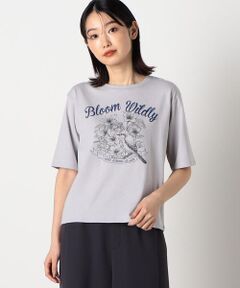 ヴィンテージ風　５分袖プリントＴシャツ