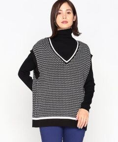 COMME CA ISM / コムサイズム ベスト | 幾何学柄　オーバーサイズベスト