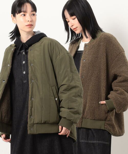 COMME CA ISM コムサイズム キルティング×ボア リバーシブルブルゾン