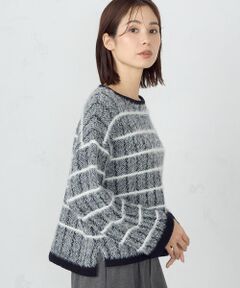 COMME CA ISM / コムサイズム ニット・セーター | チェック柄　シャギーニット