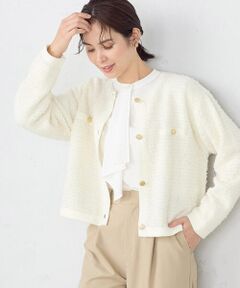 COMME CA ISM / コムサイズム カーディガン・ボレロ | リボンヤーン　ツイード調　カーディガン
