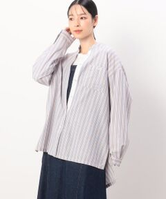 COMME CA ISM / コムサイズム シャツ・ブラウス | イージーケア　ストライプ　バンドカラーシャツ