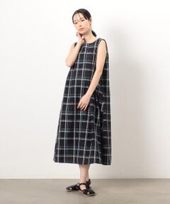 COMME CA ISM / コムサイズム ミニ丈・ひざ丈ワンピース | ノースリーブ　チェックアッパッパ　ワンピース
