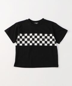 フラッグチェック柄プリント 半袖Ｔシャツ