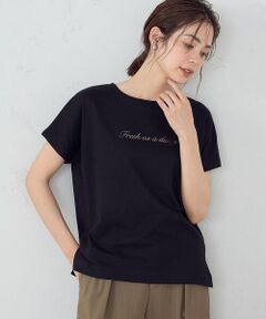 速乾 箔プリント ロゴ 半袖Ｔシャツ