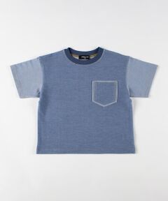 デニム調ジャージー ポケット付きTシャツ