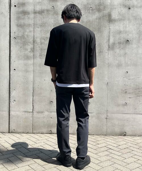 COMME CA ISM / コムサイズム Tシャツ | ７分袖 フェイクレイヤード キーネックＴシャツ | 詳細14