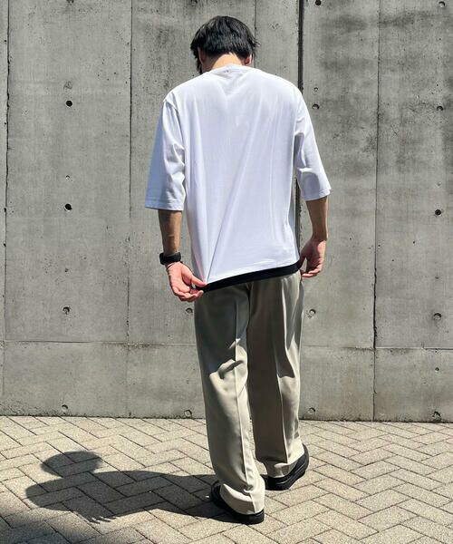 COMME CA ISM / コムサイズム Tシャツ | ７分袖 フェイクレイヤード クルーネックＴシャツ | 詳細13