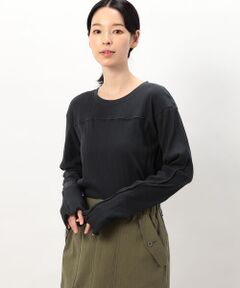 ランダムリブ　クルーネックＴシャツ　（長袖）