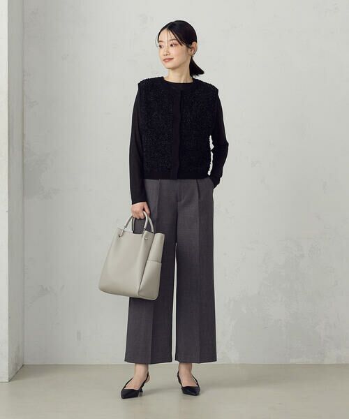 COMME CA ISM / コムサイズム その他パンツ | シャンブレー センタープレス ワイドパンツ | 詳細6