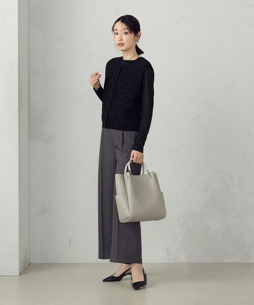 COMME CA ISM / コムサイズム その他パンツ | シャンブレー センタープレス ワイドパンツ | 詳細7