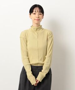 コットン ランダムリブ　ハイネックＴシャツ（長袖）