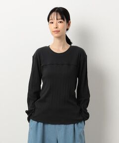 ランダムリブ　クルーネックＴシャツ　（長袖）