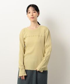 ランダムリブ　クルーネックＴシャツ　（長袖）