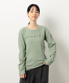 ランダムリブ　クルーネックＴシャツ　（長袖）