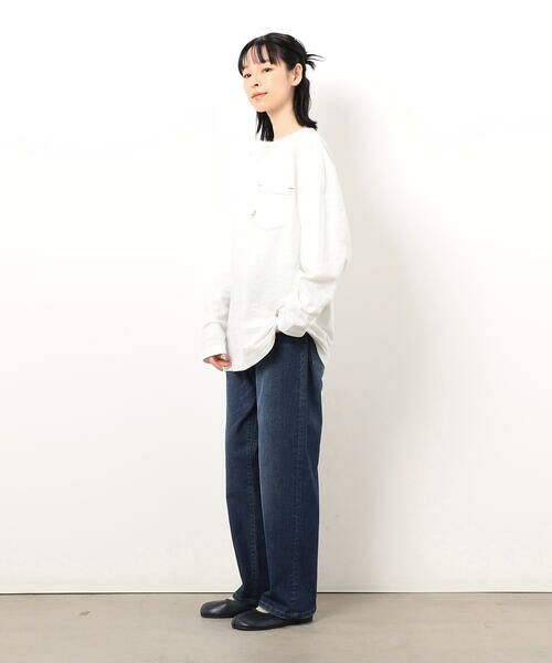 COMME CA ISM / コムサイズム デニムパンツ | ストレッチデニムストレートパンツ ONIGIRI ステッチ刺しゅう | 詳細1