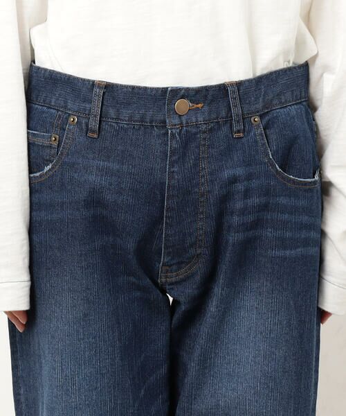 COMME CA ISM / コムサイズム デニムパンツ | ストレッチデニムストレートパンツ ONIGIRI ステッチ刺しゅう | 詳細10
