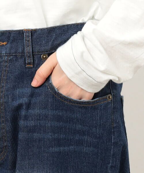 COMME CA ISM / コムサイズム デニムパンツ | ストレッチデニムストレートパンツ ONIGIRI ステッチ刺しゅう | 詳細12