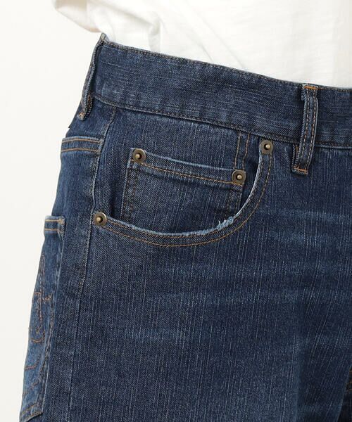 COMME CA ISM / コムサイズム デニムパンツ | ストレッチデニムストレートパンツ ONIGIRI ステッチ刺しゅう | 詳細13