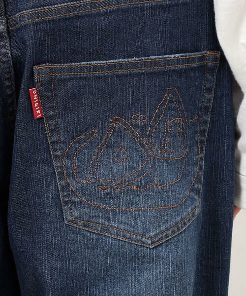 COMME CA ISM / コムサイズム デニムパンツ | ストレッチデニムストレートパンツ ONIGIRI ステッチ刺しゅう | 詳細14