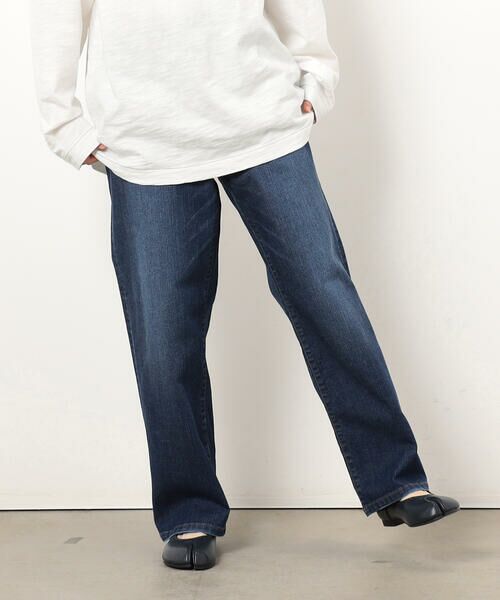 COMME CA ISM / コムサイズム デニムパンツ | ストレッチデニムストレートパンツ ONIGIRI ステッチ刺しゅう | 詳細3