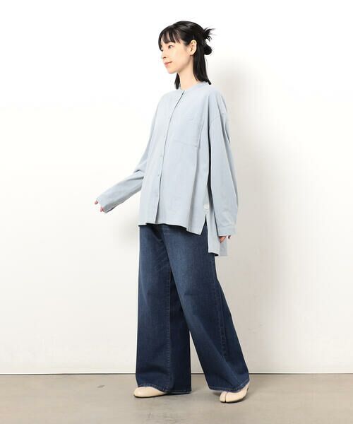 COMME CA ISM / コムサイズム デニムパンツ | ストレッチデニムワイドパンツ ONIGIRI ステッチ刺しゅう | 詳細1